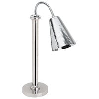 Eastern Tabletop 9691 Single Arm Stainless Steel Freestanding Heat Lamp with Hammered Cone Shade and Flex Neck