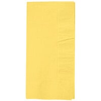 Creative Converting 67102B Mimosa Yellow 2-Ply Paper Dinner Napkin - 50/Pack