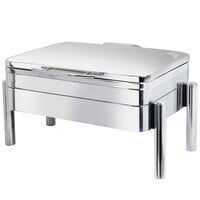 Eastern Tabletop 3975S Jazz Swing 8 Qt. Stainless Steel Rectangular Chafer with Pillar'd Stand and Hinged Dome Cover
