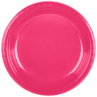 Creative Converting 28177031 10 inch Hot Magenta Pink Plastic Plate - 20/Pack