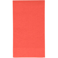 Creative Converting 953146 Coral Orange 3-Ply Guest Towel / Buffet Napkin - 16/Pack