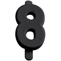 3/4 inch Black Molded Plastic Number 8 Deli Tag Insert - 50/Set