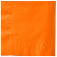 Creative Converting 58191B Sunkissed Orange 3-Ply 1/4 Fold Luncheon Napkin - 50/Pack
