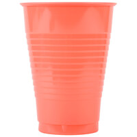 Creative Converting 28314671 12 oz. Coral Orange Plastic Cup - 20/Pack