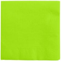 Creative Converting 573123B Fresh Lime Green 3-Ply Beverage Napkin - 50/Pack