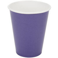 Creative Converting 56115B 9 oz. Purple Poly Paper Hot / Cold Cup - 24/Pack