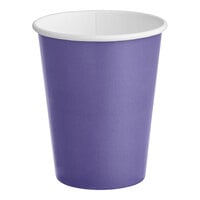 Creative Converting 56115B 9 oz. Purple Poly Paper Hot / Cold Cup - 24/Pack