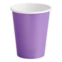 Creative Converting 318914 9 oz. Amethyst Purple Poly Paper Hot / Cold Cup - 24/Pack