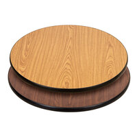Lancaster Table & Seating 24" Laminated Round Table Top Reversible Walnut / Oak