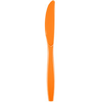 Creative Converting 010614B 7 1/2 inch Sunkissed Orange Heavy Weight Plastic Knife - 50/Pack