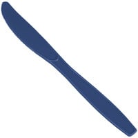Creative Converting 010602B 7 1/2 inch Navy Heavy Weight Plastic Knife - 50/Pack