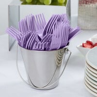 Creative Converting 010470 7 1/8 inch Luscious Lavender Heavy Weight Plastic Fork - 24/Pack