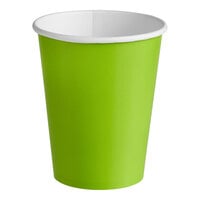Creative Converting 563123B 9 oz. Fresh Lime Green Poly Paper Hot / Cold Cup - 24/Pack