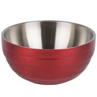 Vollrath 4659015 Double Wall Round Beehive 1.7 Qt. Serving Bowl - Dazzle Red