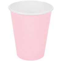 Creative Converting 56158B 9 oz. Classic Pink Poly Paper Hot / Cold Cup - 24/Pack