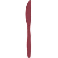 Creative Converting 019922 7 1/2 inch Burgundy Heavy Weight Plastic Knife - 24/Pack