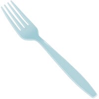 Creative Converting 010605B 7 1/8 inch Pastel Blue Heavy Weight Plastic Fork - 50/Pack