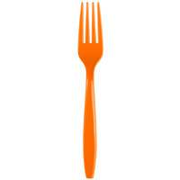 Creative Converting 010613B 7 1/8 inch Sunkissed Orange Heavy Weight Plastic Fork - 50/Pack
