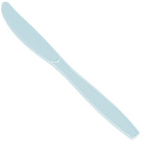 Creative Converting 010606B 7 1/2 inch Pastel Blue Heavy Weight Plastic Knife - 50/Pack