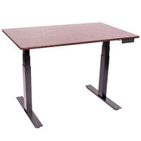 Luxor STANDE-60-BK/DW Dark Walnut Electric Adjustable Standing Desk with Black Steel Frame - 60"