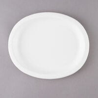 Creative Converting 433272 12 inch x 10 inch White Oval Paper Platter - 8/Pack