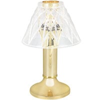 Sterno 80482 10 inch Paige Polished Brass Lamp with Adeline Clear Shade
