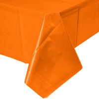 Creative Converting 01192B 54 inch x 108 inch Sunkissed Orange Plastic Table Cover