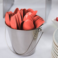 Creative Converting 018146 6 1/8 inch Coral Heavy Weight Plastic Spoon - 24/Pack