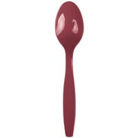 Creative Converting 011922 6 1/8 inch Burgundy Heavy Weight Plastic Spoon - 24/Pack