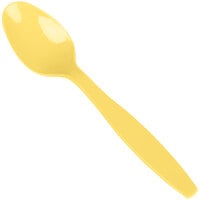 Creative Converting 010560 6 1/8 inch Mimosa Yellow Heavy Weight Plastic Spoon - 24/Pack