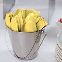Creative Converting 010560 6 1/8 inch Mimosa Yellow Heavy Weight Plastic Spoon - 24/Pack