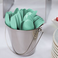 Creative Converting 318872 6 1/8 inch Fresh Mint Green Heavy Weight Plastic Spoon - 24/Pack