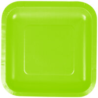 Creative Converting 453123 7 inch Fresh Lime Green Square Paper Plate - 18/Pack