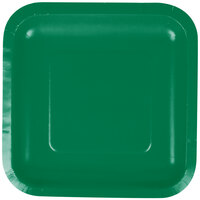 Creative Converting 453261 7" Emerald Green Square Paper Plate - 18/Pack