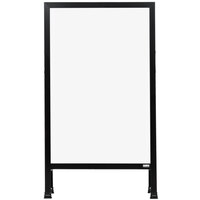Aarco BA-5SW 42 inch x 24 inch Black Aluminum A-Frame Sidewalk Board with White Porcelain Marker Board