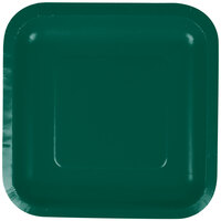 Creative Converting 453262 7 inch Hunter Green Square Paper Plate - 18/Pack