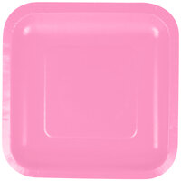 Creative Converting 453042 7" Candy Pink Square Paper Plate - 18/Pack