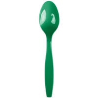 Creative Converting 6 1/8" Emerald Green Heavy Weight Plastic Spoon - 50/Pack
