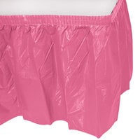 Creative Converting 011345 14' x 29 inch Candy Pink Plastic Table Skirt