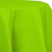 Creative Converting 923123 82" Fresh Lime Green OctyRound Tissue / Poly Table Cover