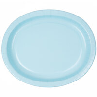 Creative Converting 433279 12" x 10" Pastel Blue Oval Paper Platter - 96/Case