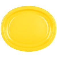 Creative Converting 433269 12" x 10" School Bus Yellow Oval Paper Platter - 8/Pack