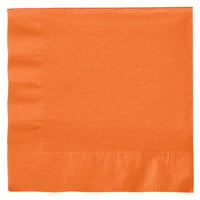 Creative Converting 139352135 Sunkissed Orange 2-Ply 1/4 Fold Luncheon Napkin   - 50/Pack