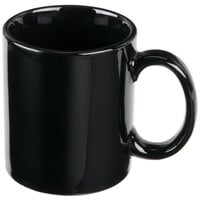 World Tableware CM-12-B Slate 12 oz. Black Porcelain Mug - 12/Case