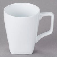 World® Slate 9 oz Square Mid-Rim Bright White Porcelain Coffee Mug