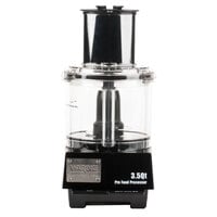 Waring WFP14S 3.5 Qt. Clear Batch Bowl Food Processor with Vegetable Prep Lid Chute and 4 Discs - 1 hp