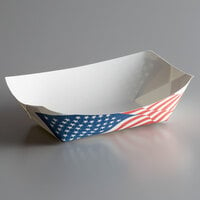 #300 3 lb. USA Flag Paper Food Tray - 500/Case