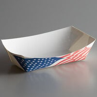 #100 1 lb. USA Flag Paper Food Tray - 1000/Case