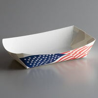#500 5 lb. USA Flag Paper Food Tray - 500/Case