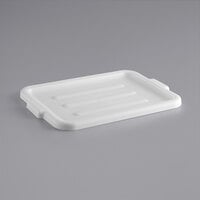 Choice White Polyethylene Plastic Bus Tub / Food Storage Box Lid - 21 1/2 inch x 15 1/2 inch